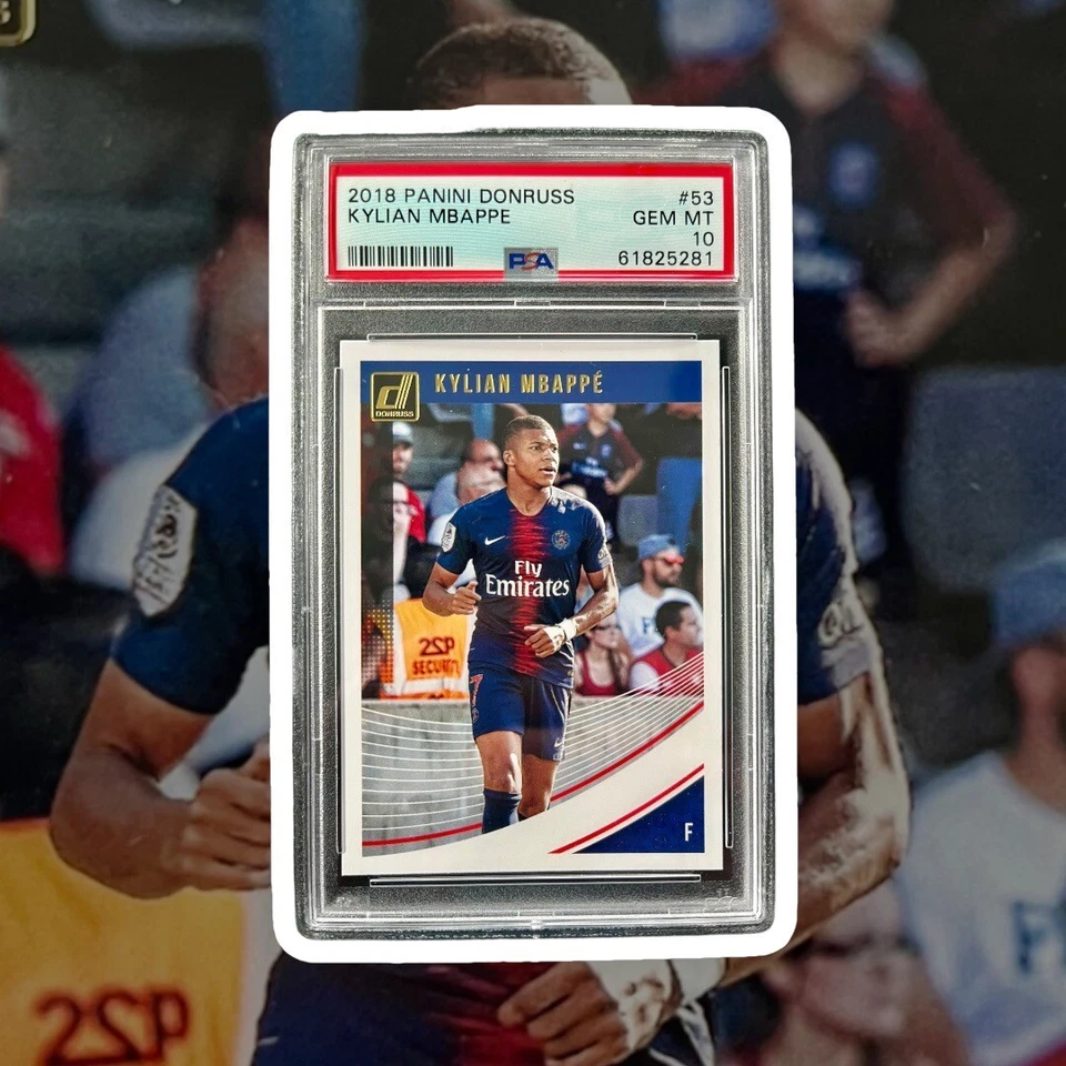 Kylian Mbappe 2018 Panini Donruss Soccer Rookie Card RC #53 PSA 10 Real Madrid - Image 1 of 1