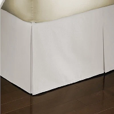 Falda de cama a medida de esquina dividida blanca lisa 650 TC algodón todas las tallas longitud caída Foto 1 de 4