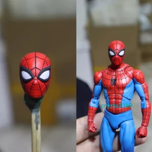 Casco pintado 1:12 Spider Man máscara de cabeza escultura de cabeza para figura masculina Mafex Shff de 6 - Imagen 1 de 6