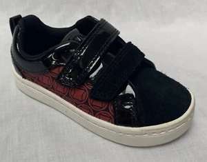 BNIB Clarks Marvels Black Widow Boys City Hero Lo Black Suede Trainers G Fitting - Picture 1 of 4