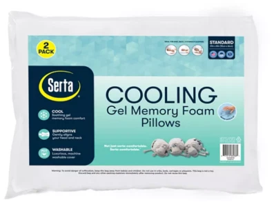 Gel Memory Foam Pillows (Set of 2) Standard 20”x26” Cooling Technology - Image 1 of 3