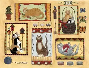 Piastrella accento e decorazione gatto Donna Jensen arte felina DJ014AT - Foto 1 di 4