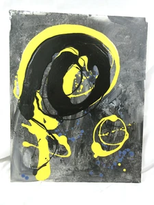 Olga Kaydanov Painting "FORWARD" Vibrant Yellow Black Signed and Dated 1999 EUC - Picture 1 of 8