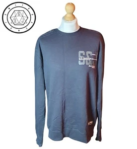 Smith & Jones Men's Black Graphic Sweatshirt UK Size XL Crew Neck Jumper - Picture 1 of 12