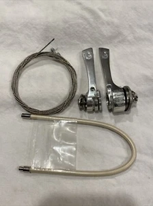 Campagnolo Downtube Braze-on Friction Shifters, Xenon NOS Silver Italy 6-8 Speed - Picture 1 of 10