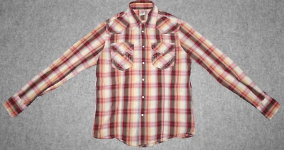 CAMISA L/S TEJIDA WESTERN TRUE RELIGION Perla A Presión Vintage Roja a Cuadros Talla S Camisa Foto 1 de 4