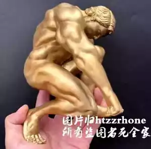 Messing Muskel Mann Statue starke Athleten Läufer Figur Sammlung Wohndeko - Bild 1 von 8