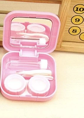 Caja de viaje para lentes de contacto de 1 color estuche solución botella espejo pinza removedor Foto 1 de 4
