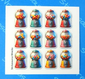 Bubble Gum Machines Mini Sticker Sheet - Picture 1 of 3