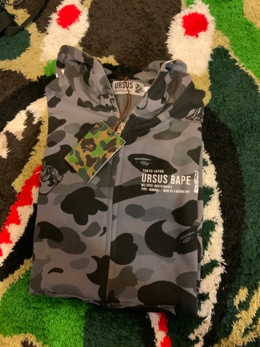 A BATHING APE (BAPE) Felpa con cappuccio e zip intera mimetica A Bathing Ape Ursus TAGLIA M
