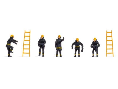 Noch 18001 HO/OO Gauge Firemen (5) & Ladders (2) Figures - Image 1 of 2