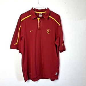 Nike Team USC Trojans Dri-Fit Rojo Polo Talla Mediana Fútbol Baloncesto - Imagen 1 de 9