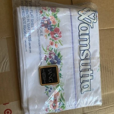 May Morning Floral Twin Flat Sheet By Jay Yang FinishSize 66x96 Free Ship New E6 - Image 1 of 2