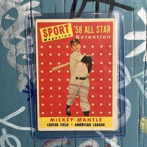 1958 Topps Mickey Mantle Sport Magazine '58 All Star Selection #487 Ungraded - Bild 1 von 11