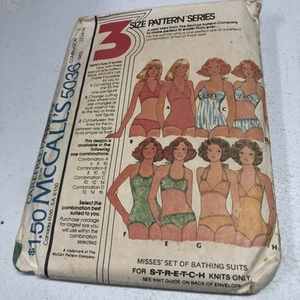 McCall's Sewing Pattern 6096 Misses Swimsuit Size 12 14 16 Cut VTG - Picture 1 of 3