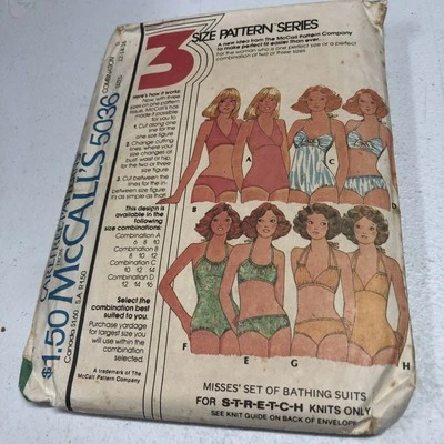McCall's Sewing Pattern 6096 Misses Swimsuit Size 12 14 16 Cut VTG - Image 1 of 3