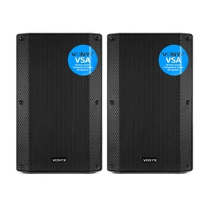 Vonyx VSA12 Powered PA Speaker Pair 1600W 12" Bi-Amplified DJ System - Picture 1 of 12