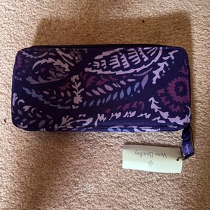 NUEVO Vera Bradley FUNDA PASTILLA VIAJE GRANDE Paisley Amatista Púrpura Organizador Regalo - Imagen 1 de 1