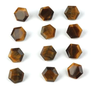 Hexagon Cut Natural Tiger Eye AAA Loose Gemstone For Assorted All Type Jewelry - Picture 1 of 15