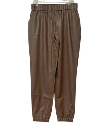 Pantalones Jogger LOGO Lori Goldstein QVC Talla 10 Cuero Sintético Marrón o Negro A558170 Foto 1 de 4