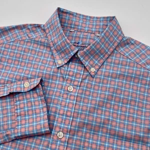 Camisa Vineyard Vines Para Hombres S On The Go Rosa Azul Cuadros OTG Rendimiento Elastizada - Imagen 1 de 7