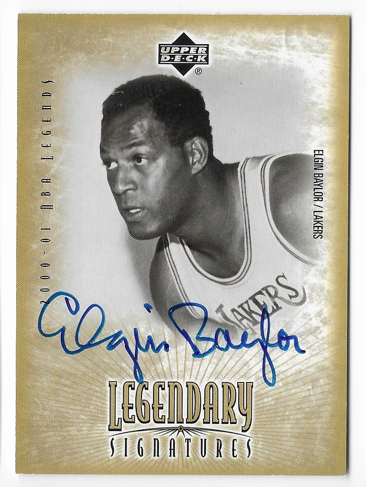 ¡Tarjeta de autógrafo de ELGIN BAYLOR 2001 LEYENDAS DE CUBIERTA SUPERIOR! Foto 1 de 1