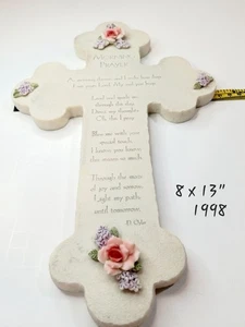 Vintage Stonework Cross W Morning Prayer 1998 D Oyler 8 X 13" - Picture 1 of 6