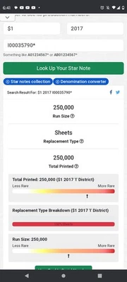 ⭐2017 $1 I MINNEAPOLIS BEP EXTREMELY RARE REPLACEMENT⭐STAR NOTE (I00035790*) - Image 1 of 4