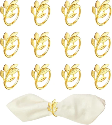 Anelli Portatovaglioli,Ferma Anello Oro,12 Pezzi Portatovaglioli Oro,Adatto per  - Immagine 1 di 4
