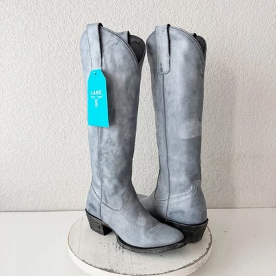 Lane PLAIN JANE 女式牛仔靴 5 洗牛仔西部女牛仔中筒高 — 第 1/4 张图片