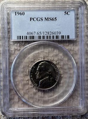 1960 P & D Jefferson 5C Nickles PCGS MS65 - Image 1 of 4