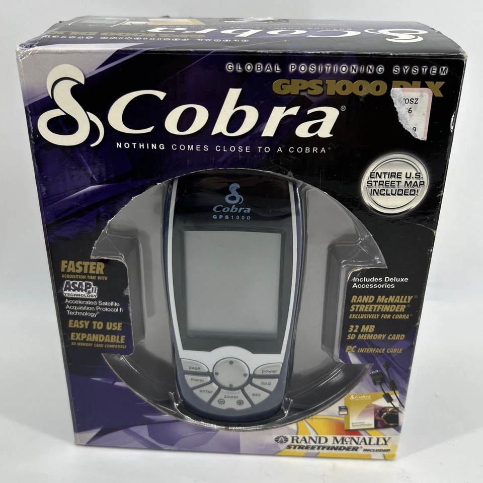 Cobra GPS 1000 DLX Portable Navigation System 32MB Memory NIB - Image 1 of 4