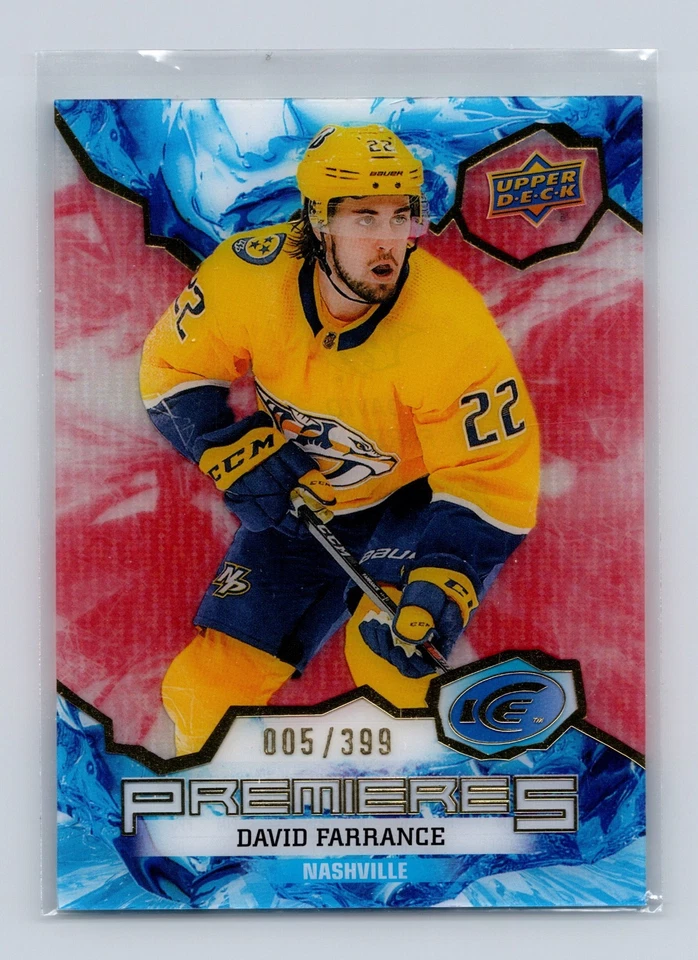 2021-22 Upper Deck Ice - Ice Premieres David Farrance #195 /999 (RC) Red Rookie - Image 1 of 2