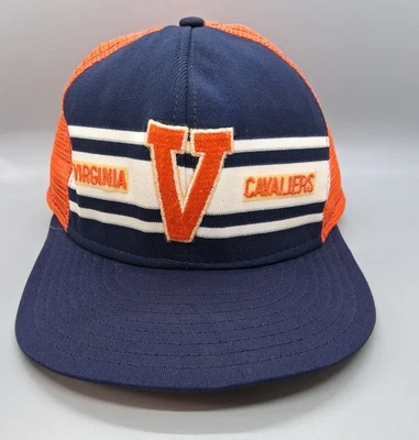 Virginia Cavaliers NCAA Vintage Hat Mesh Back Adjustable Snap AJD Super Stripe - Image 1 of 4