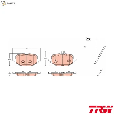 BRAKE PAD SET DISC BRAKE GDB2471 FOR MERCEDES-BENZ OM 654.820 2.0L 4cyl - Image 1 of 4