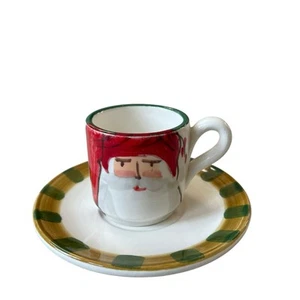 Vietri Old St. Nick Espresso Cup Saucer NEW - Picture 1 of 14