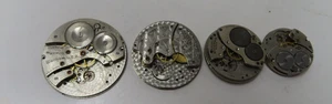 Vintage Waltham Moving Watch Parts Lot 4 For Parts Repair One Marked Ruby - Bild 1 von 3