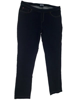 Pantalones de mezclilla elásticos de cintura alta para mujer azul marino grandes NUEVO Foto 1 de 4