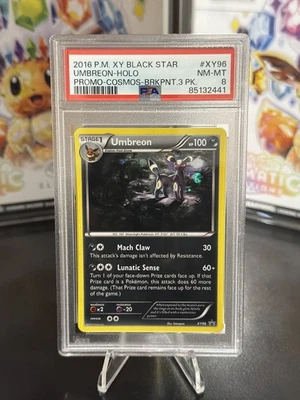2016 POKEMON XY BLACK STAR PROMO #XY96 UMBREON-HOLO PROMO-COSMOS-BRKPNT PSA 8 - Image 1 of 2