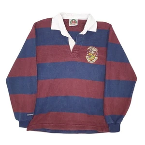 BARBARIAN Burgundy Polo Shirt Rugby Long Sleeve Cotton Mens S - Picture 1 of 5