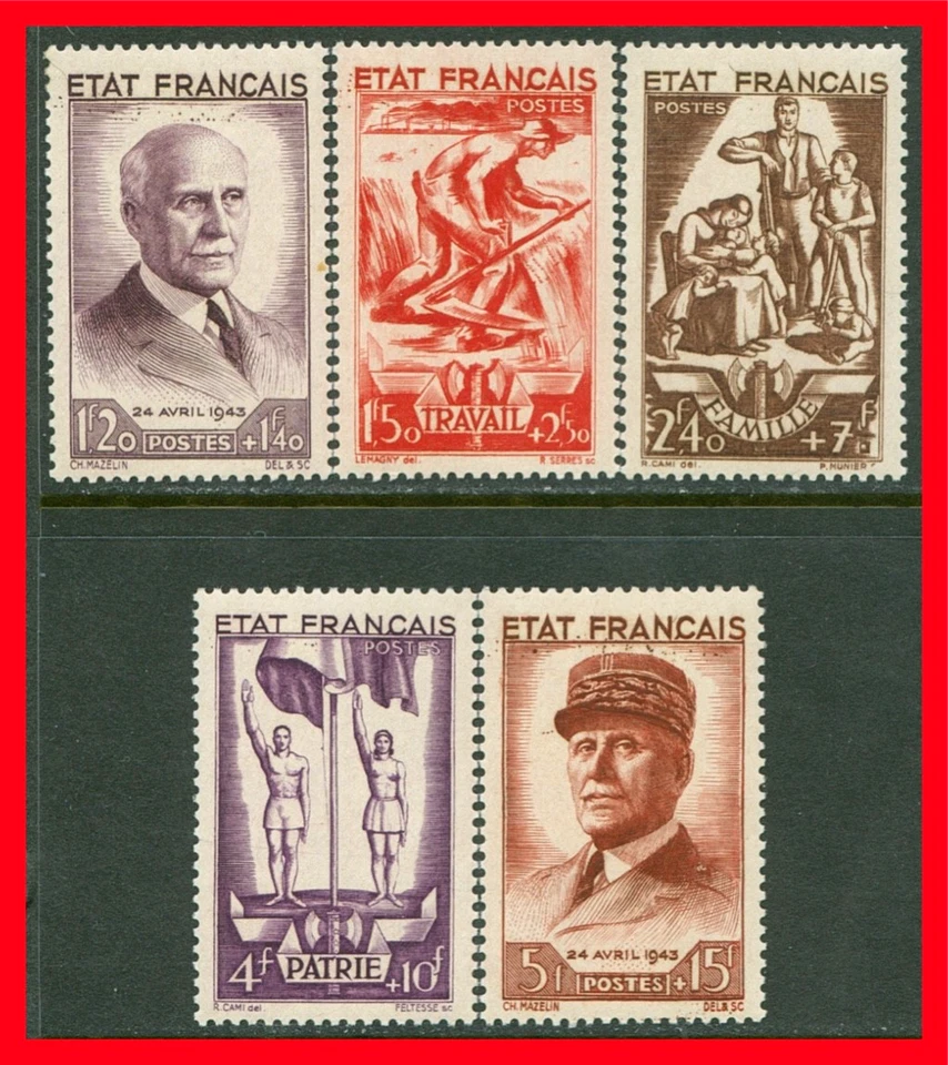 France Semi-postal Stamps Scott B153-B157, MNH Complete Set!! F515b - Image 1 of 1