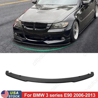 Glossy Black V1 Front Bumper Lip Spoiler Splitter For 06-13 BMW E90 E92 E93 325i - Image 1 of 4