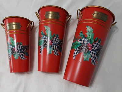 Juego Mackenzie Childs/3 cubos de flores de vacaciones de acebo  Foto 1 de 4