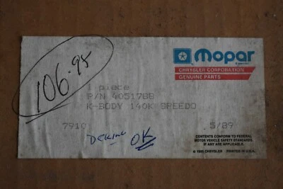 Автомобильный спидометр Mopar 4051788 K Dodge Aires Plymouth Reliant 140 км/ч - Изображение 1 из 4