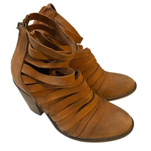Free People Hybrid Riemchen Leder Booties Distressed Boho Artsy Stiefel Gr. 38 - Bild 1 von 12