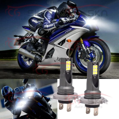 Faro LED H7 Bombillas 6000K Blanco Para Yamaha YZF-R6 2003-2015 YZF-R1 2007-2014 Foto 1 de 4