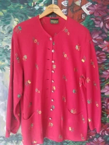 damen trachten jacke 44,GEIGER, rot, reine Schurwolle - Bild 1 von 4