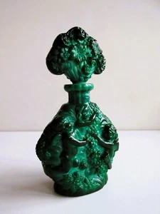 Vintage tschechische ART DECO Jadeglas Parfümflasche Hoffman Schlevogt Cherubs 1930er - Bild 1 von 11