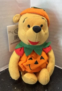 Disney Store Pumpkin Pooh Mini Bolsa de Frijoles Gorro de Peluche Bebé 8" NUEVO - Imagen 1 de 5