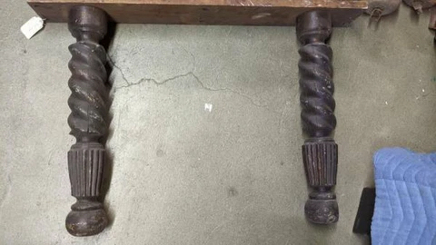 Vintage Black Painted Table Legs Cover